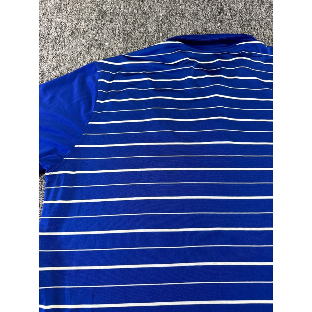 Nike Polo Chicago Cubs Mens XL Blue Striped Dri-Fit MLB Logo Shirt - Picture 15 of 16